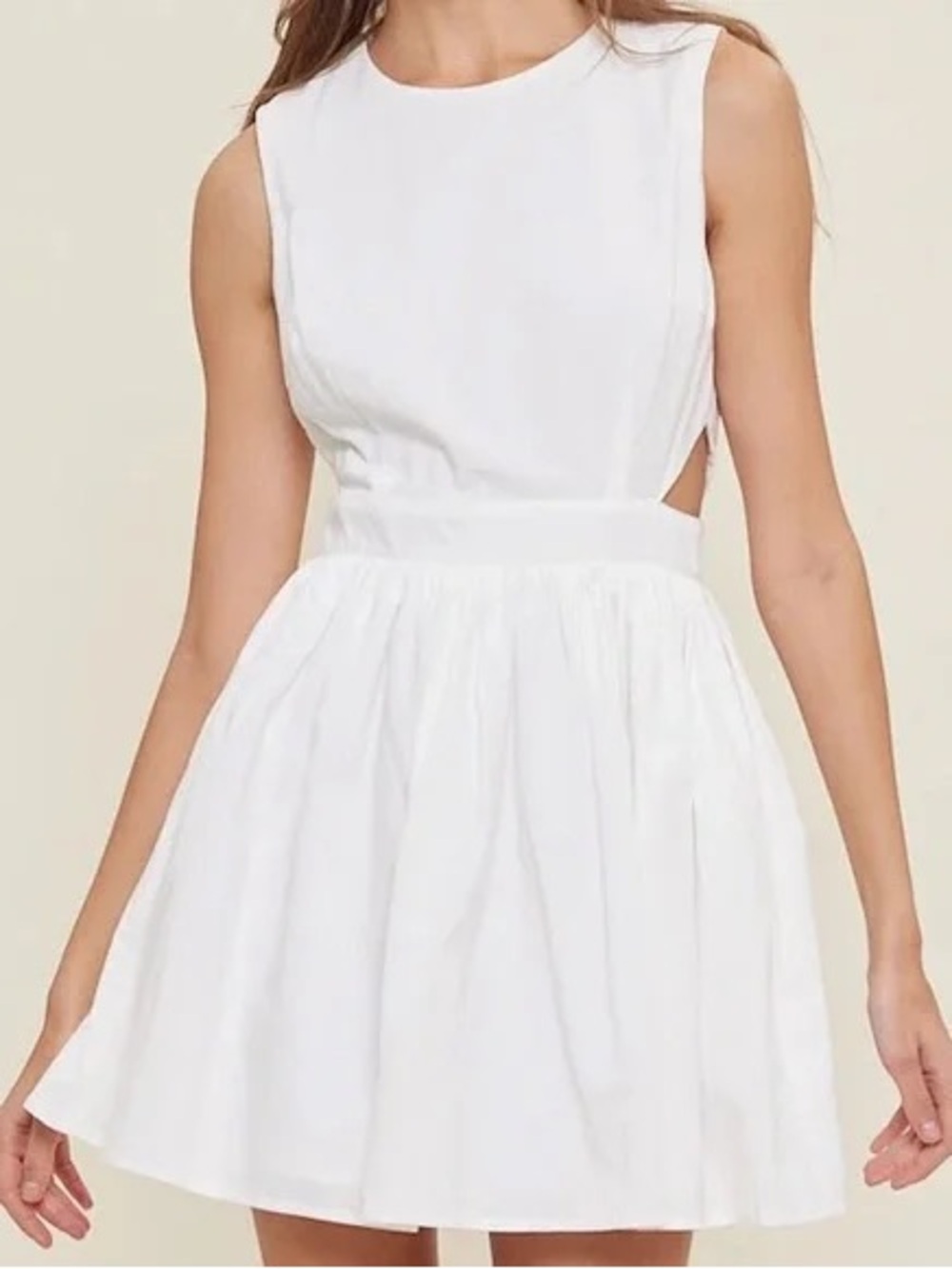 French Connection White Sleeveless Cutout Mini Dress
